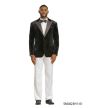 Stacy Adams Men's Hybrid Fit Sport Coat - Rhinestone Embedded Peak Lapel 