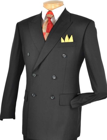 CCO Men's Outlet 2 Piece Double Breasted Suit - Adjustable Waistband 