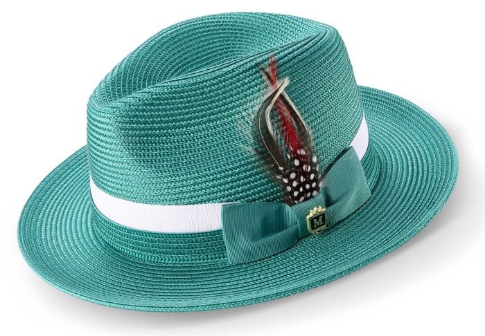 Green Beach Hats for Guys Straw Fedora