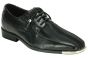 Roberto Chillini Men's Outlet Striped Satin Dress Shoes - Stylish Silver Tip