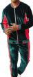 Stacy Adams Men's 2 Piece Athletic Walking Suit - Bold Accent Stripe