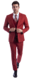 CCO Men's Outlet 3 Piece Skinny Fit Suit - Notch Lapel