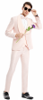 Tazio Men's 3 Piece Skinny Fit Suit - Wide Shawl Lapel