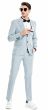Tazio Men's 3 Piece Skinny Fit Suit - Tone on Tone Pinstripe