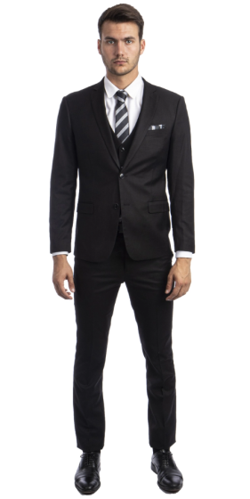 CCO Men's Outlet 3 Piece Skinny Fit Suit - Notch Lapel