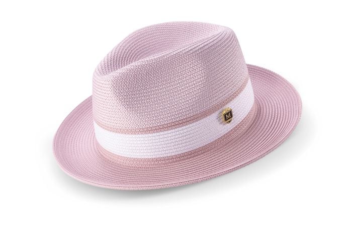 Pink Straw Hats on Men Straw Fedora Hat