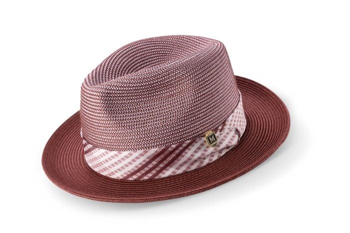 Burgundy Straw Hat Fedora Straw Hats for Men