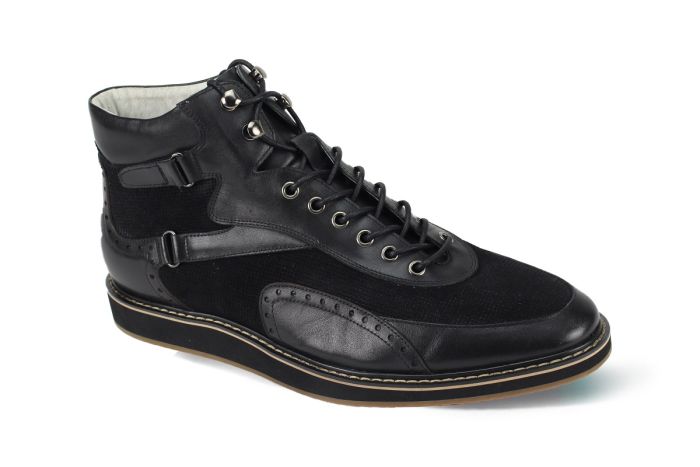 Giovanni Men's Outlet Leather Dress Boot - Perforated Texture