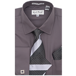 Karl Knox Men's French Cuff Shirt Set - Layered Stripes