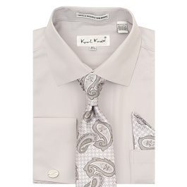 Karl Knox Men's French Cuff Shirt Set - X-Pattern