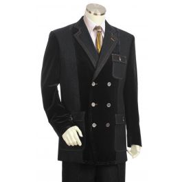 Three Large Organ Pocket Faux Denim Suits