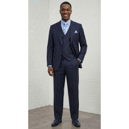 Apollo King Men's 3pc Fashion Suit - Pinstripe