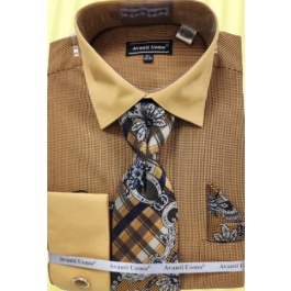 AVANTI UOMO TWO TONE MIXED FRENCH CUFF W/ COLLAR BAR DS3817P2 ROYAL main image 1