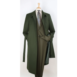 Men's Brown Two Patch Pockets Six Buttons Full Length Duster Maxi Coat main image 1