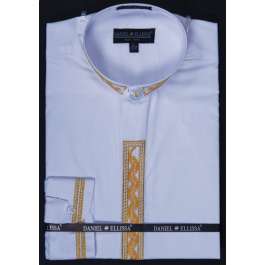 DANIEL ELLISSA BANDED COLLAR SHIRT W/ CONVERTIBLE CUFF DS3001C BLACK main image 0