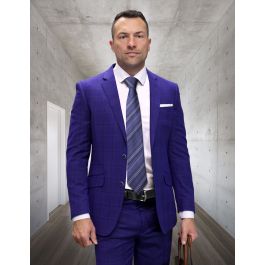 Statement Men's 2 Piece Big and Tall 100% Wool Fashion Suit
