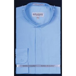 DANIEL ELLISSA BANDED COLLAR SHIRT W/ CONVERTIBLE CUFF DS3001C BLACK