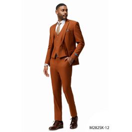 Sean Alexander Men's 3 Piece Skinny Fit Suit - Notch Lapel