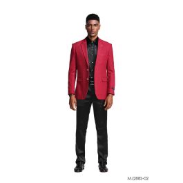 Tazio Men's 1Btn. Slim-Fit Jacket in Black w/ Floral Lapel main image 0