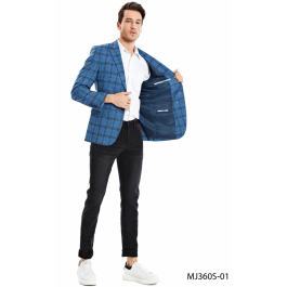 Tazio Men's Classic Fashion Sport Coat - Glen Plaid