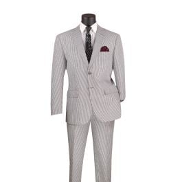 Abito In Seersucker A Righe Blu - Foto 8