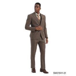 Stacy Adams Men's 3 Piece Hybrid Fit Micro Houndstooth Suit
