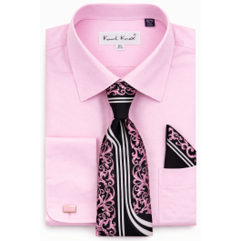 Karl Knox Men's French Cuff Shirt Set - Fashion Tie