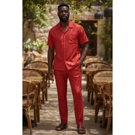 Zacchi Men's Wide Leg 2 Piece Walking Suit - Chest Pocket