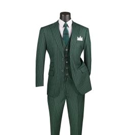 Statement Men's 3 Piece 100% Wool Fashion Suit - Classic Plaid