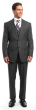CCO Men's 3 Piece Executive Pinstripe Outlet Suit - 6 Button Vest