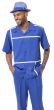 Montique Men's 2 Piece Short Sleeve Walking Suit - Crisp Windowpane