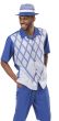 Montique Men's 2 Piece Short Sleeve Walking Suit - Sleek Diamond