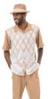 Montique Men's 2 Piece Short Sleeve Walking Suit - Sleek Diamond