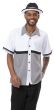 Montique Men's 2 Piece Short Sleeve Walking Suit - Triple Tone Contrast