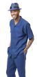 Montique Men's 2 Piece Short Sleeve Walking Suit - Textured Solids