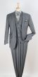 Apollo King Men's Outlet 100% Wool 3pc Fashion Suit - Stylish Peak Lapel