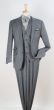 Apollo King Men's Outlet 100% Wool 3pc Fashion Suit - Stylish Peak Lapel