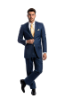Navy Blue Mens Suits 2 Piece Suit Notch Lapel Big and Tall Suits
