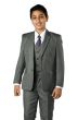CCO Boy's 5 Piece Outlet Suit in Solid Colors - Vested w/Shirt and Tie