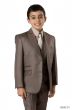 Tazio Boy's 5 Piece Suit Vested w/Shirt and Tie- Modern Peak Lapel
