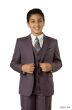 Tazio Boy's 5 Piece Suit with Free Shirt and Tie - Ultra Soft Sharkskin