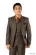 Tazio Boy's 5 Piece Suit with Free Shirt and Tie - Ultra Soft Sharkskin