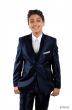 Tazio Boy's 5 Piece Suit Vested w/Shirt, Tie & Hanky - Two Tone Lapel