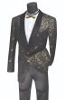 Vinci Men's Wool Feel Sport Coat  - Dark Floral Pattern