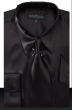 Black Men Shirts Satin Shirt for Men Tie and Handkerchief