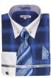 Daniel Ellissa Men's French Cuff Shirt Set - Gradient Windowpane