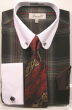 Fratello Men's 100% Cotton French Cuff Dress Shirt Set - White Accents