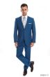 Tazio Men's 2 Piece Slim Fit Executive Suit - Side Vents