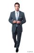 Tazio Men's 2 Piece Executive Slim Suit - Heathered Chalk Stripe