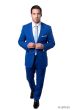 Tazio Men's 2 Piece Executive Slim Suit - Heathered Chalk Stripe